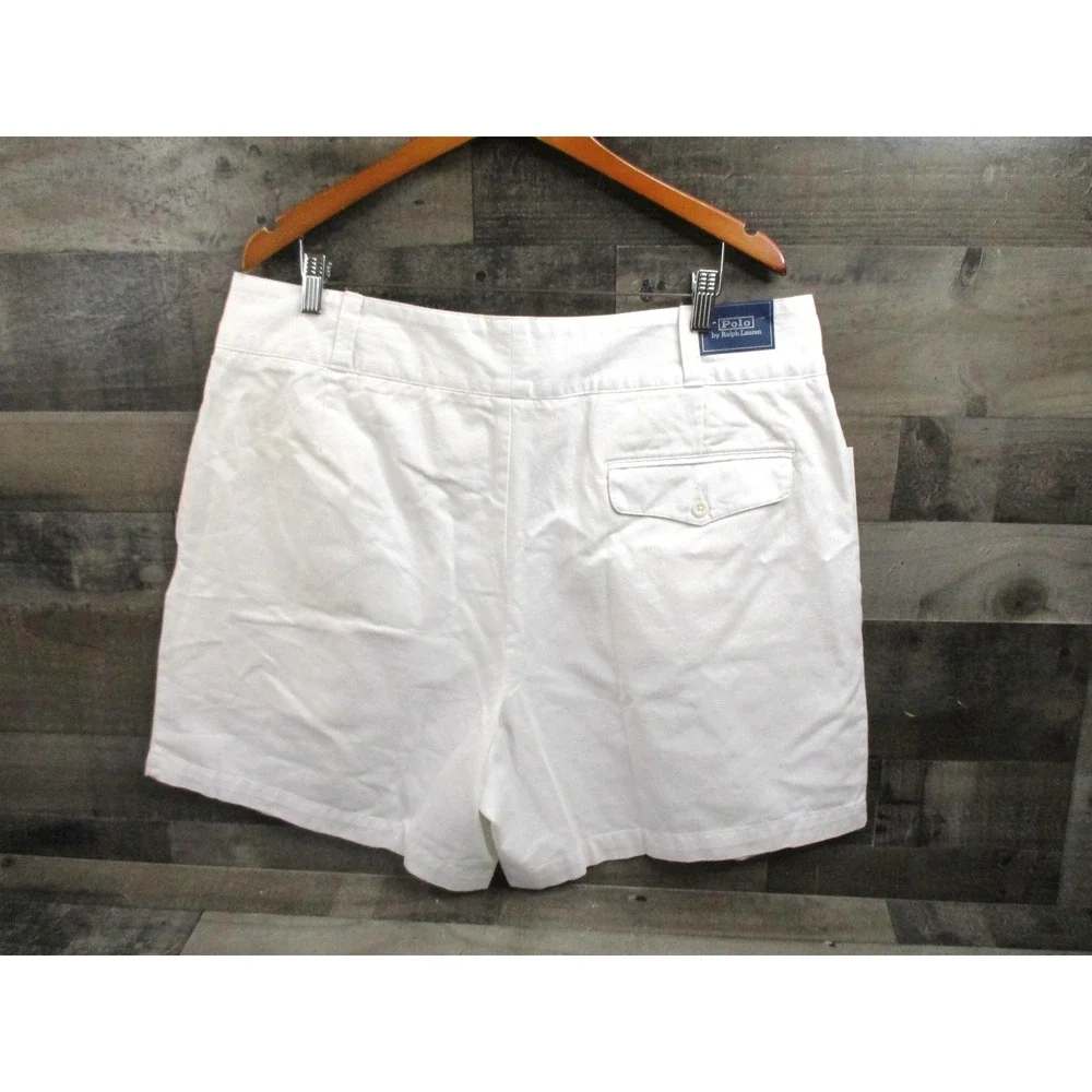 Polo Ralph Lauren Shorts Men 40 White Relaxed Fit Cotton Belted Pleated New $168